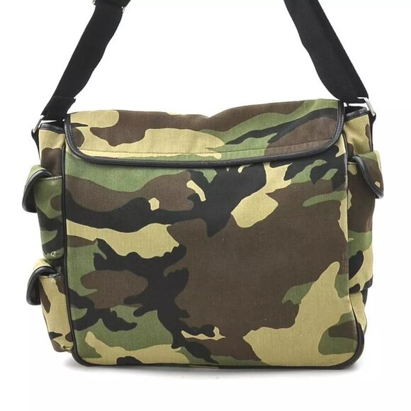 Auth SAINT LAURENT Camouflage Crossbody Shoulder Bag Khaki Canvas - r10401a - Picture 2 of 16